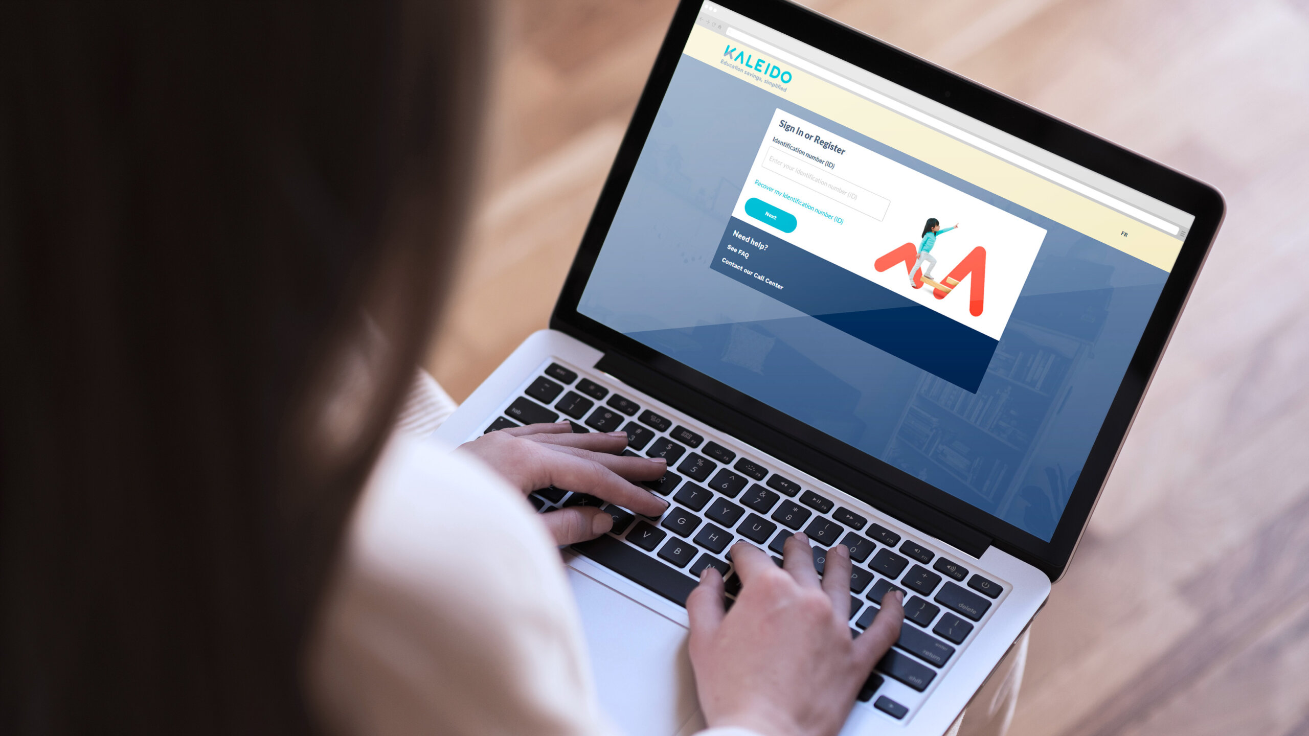 Espace client Kaleido avec l'interface en anglais